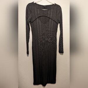 Banana Republic long sleeve maxi plus ribbed long knit sweater dress tall small